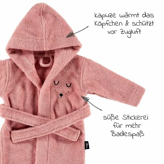 Alvi Bademantel Organic Cotton - Faces - Rosa - Gr. 74/80 2 Alvi Bademantel Organic Cotton - Faces - Rosa - Gr. 74/80 – Bild 2