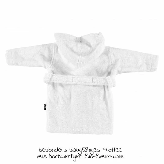 Alvi Bademantel Organic Cotton - Faces - Weiß - Gr. 74/80 3 Alvi Bademantel Organic Cotton - Faces - Weiß - Gr. 74/80 – Bild 3