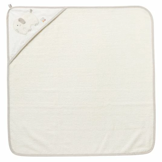 Baby Fehn 2-tlg. Bade-Set Kapuzenbadetuch + Waschhandschuh NATUR aus Bio-Baumwolle 70 x 70 cm - Elefant 2 Baby Fehn 2-tlg. Bade-Set Kapuzenbadetuch + Waschhandschuh NATUR aus Bio-Baumwolle 70 x 70 cm - Elefant – Bild 2