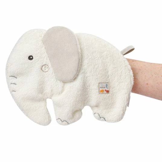 Baby Fehn 2-tlg. Bade-Set Kapuzenbadetuch + Waschhandschuh NATUR aus Bio-Baumwolle 70 x 70 cm - Elefant 5 Baby Fehn 2-tlg. Bade-Set Kapuzenbadetuch + Waschhandschuh NATUR aus Bio-Baumwolle 70 x 70 cm - Elefant – Bild 5