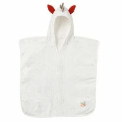 Baby Fehn Bade-Poncho NATUR aus Bio-Baumwolle 55 x 110 cm - Zebra