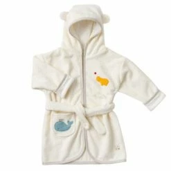 Baby Fehn Bademantel NATUR aus Bio-Baumwolle - Gr. 80