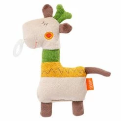 Baby Fehn Mini-Kuscheltier mit Schnullerhalter Giraffe - Loopy & Lotta