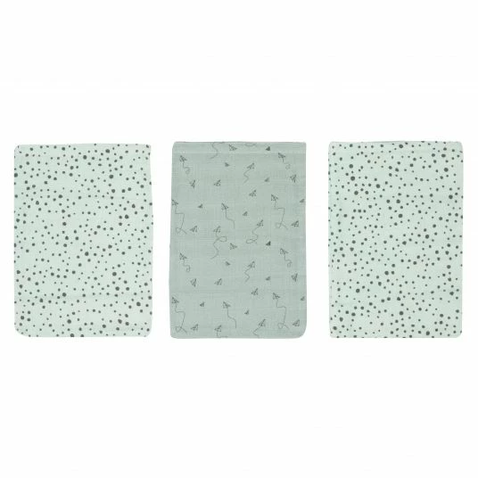 Bébé-jou Waschhandschuh 3er Pack Musselin - Paper Planes 1 Bébé-jou Waschhandschuh 3er Pack Musselin - Paper Planes