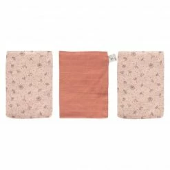 Bébé-jou Waschhandschuh 3er Pack Musselin - Wish Pink