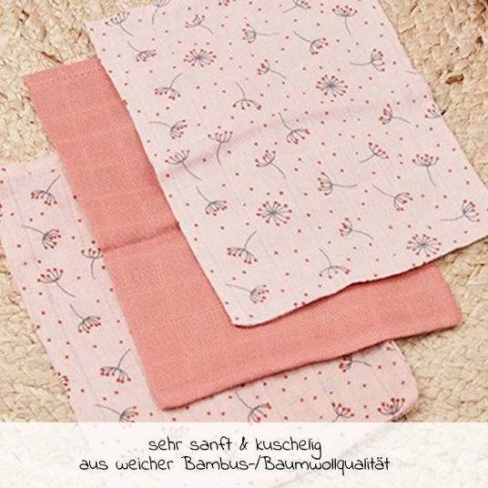 Bébé-jou Waschhandschuh 3er Pack Musselin - Wish Pink 3 Bébé-jou Waschhandschuh 3er Pack Musselin - Wish Pink – Bild 3