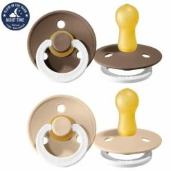 Bibs Leucht-Schnuller - Colour 2er Pack - Night - Dark Oak / Vanilla - Gr. 6-18 M