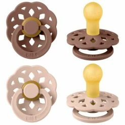Bibs Schnuller 2er Pack Boheme - Naturkautschuk 6-18 M - Woodchuck / Blush