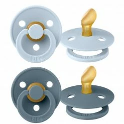 Bibs Schnuller 2er Pack Colour Anatomischer Sauger aus Naturkautschuk 0-6 M - Baby Blue / Petrol