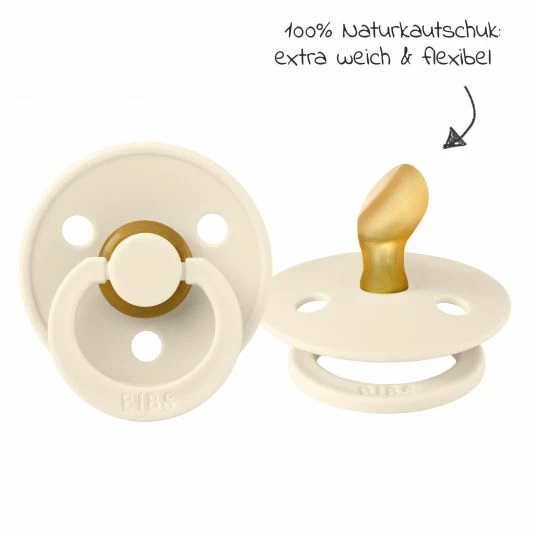 Bibs Schnuller 2er Pack Colour Anatomischer Sauger aus Naturkautschuk 0-6 M - Ivory / Blush 4 Bibs Schnuller 2er Pack Colour Anatomischer Sauger aus Naturkautschuk 0-6 M - Ivory / Blush – Bild 4