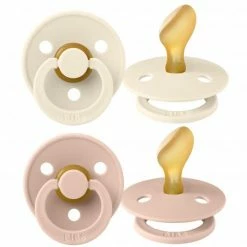 Bibs Schnuller 2er Pack Colour Anatomischer Sauger aus Naturkautschuk 6-18 M - Ivory / Blush