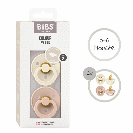Bibs Schnuller 2er Pack Colour Anatomischer Sauger aus Naturkautschuk 6-18 M - Ivory / Blush 6 Bibs Schnuller 2er Pack Colour Anatomischer Sauger aus Naturkautschuk 6-18 M - Ivory / Blush – Bild 6