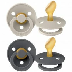 Bibs Schnuller 2er Pack Colour Anatomischer Sauger aus Naturkautschuk 6-18 M - Sand / Iron