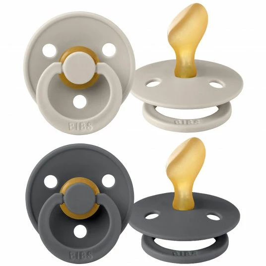 Bibs Schnuller 2er Pack Colour Anatomischer Sauger aus Naturkautschuk 6-18 M - Sand / Iron 1 Bibs Schnuller 2er Pack Colour Anatomischer Sauger aus Naturkautschuk 6-18 M - Sand / Iron