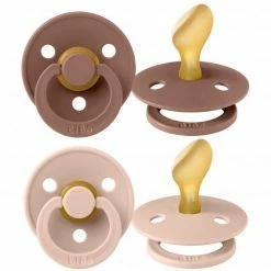 Bibs Schnuller 2er Pack Colour Anatomischer Sauger aus Naturkautschuk 6-18 M - Woodchuck / Blush