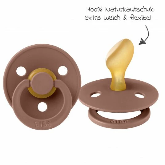 Bibs Schnuller 2er Pack Colour Anatomischer Sauger aus Naturkautschuk 6-18 M - Woodchuck / Blush 4 Bibs Schnuller 2er Pack Colour Anatomischer Sauger aus Naturkautschuk 6-18 M - Woodchuck / Blush – Bild 4