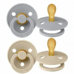 Bibs Schnuller 2er Pack Colour Symmetrischer Sauger aus Naturkautschuk 0-6 M - Cloud / Vanilla