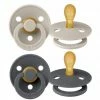 Bibs Schnuller 2er Pack Colour Symmetrischer Sauger aus Naturkautschuk 0-6 M - Sand / Iron