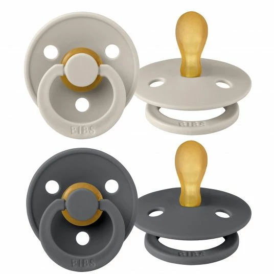 Bibs Schnuller 2er Pack Colour Symmetrischer Sauger aus Naturkautschuk 0-6 M - Sand / Iron 1 Bibs Schnuller 2er Pack Colour Symmetrischer Sauger aus Naturkautschuk 0-6 M - Sand / Iron