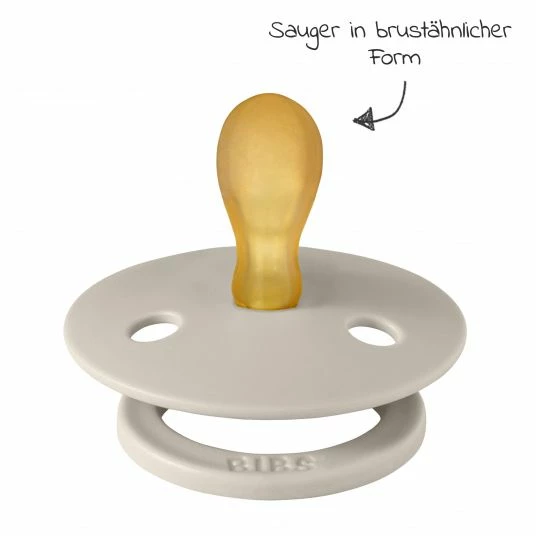 Bibs Schnuller 2er Pack Colour Symmetrischer Sauger aus Naturkautschuk 0-6 M - Sand / Iron 2 Bibs Schnuller 2er Pack Colour Symmetrischer Sauger aus Naturkautschuk 0-6 M - Sand / Iron – Bild 2