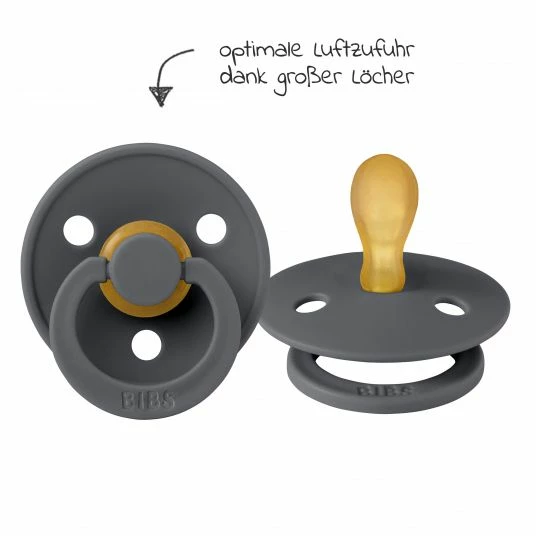 Bibs Schnuller 2er Pack Colour Symmetrischer Sauger aus Naturkautschuk 0-6 M - Sand / Iron 5 Bibs Schnuller 2er Pack Colour Symmetrischer Sauger aus Naturkautschuk 0-6 M - Sand / Iron – Bild 5