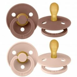 Bibs Schnuller 2er Pack Colour Symmetrischer Sauger aus Naturkautschuk 0-6 M - Woodchuck / Blush