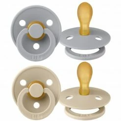 Bibs Schnuller 2er Pack Colour Symmetrischer Sauger aus Naturkautschuk 6-18 M - Cloud / Vanilla