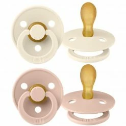 Bibs Schnuller 2er Pack Colour Symmetrischer Sauger aus Naturkautschuk 6-18 M - Ivory / Blush