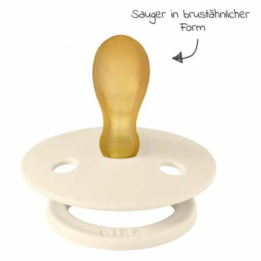 Bibs Schnuller 2er Pack Colour Symmetrischer Sauger aus Naturkautschuk 6-18 M - Ivory / Blush 2 Bibs Schnuller 2er Pack Colour Symmetrischer Sauger aus Naturkautschuk 6-18 M - Ivory / Blush – Bild 2