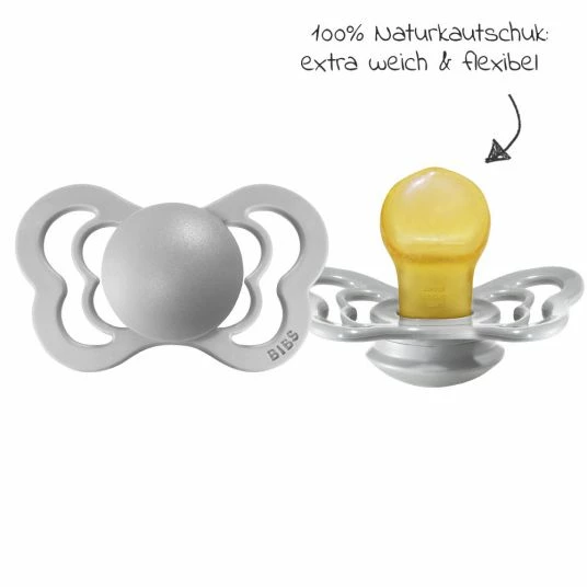 Bibs Schnuller - Couture 2er Pack - Naturkautschuk - Cloud / Steel - Gr. 6-36 M 4 Bibs Schnuller - Couture 2er Pack - Naturkautschuk - Cloud / Steel - Gr. 6-36 M – Bild 4