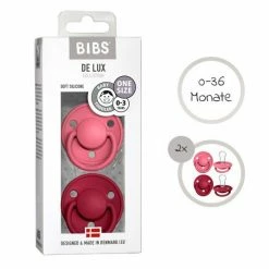 Bibs Schnuller - De Lux 2er Pack - Silikon - Coral / Ruby - Gr. 0-36 M -Baden & Waschen Verkäufe bibs schnuller de lux 2er pack silikon coral ruby gr 0 36 m 150221 d5