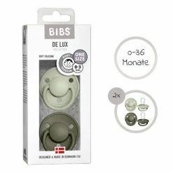 Bibs Schnuller - De Lux 2er Pack - Silikon - Sage / Hunter Green - Gr. 0-36 M -Baden & Waschen Verkäufe bibs schnuller de lux 2er pack silikon sage hunter green gr 0 36 m 150222 d5