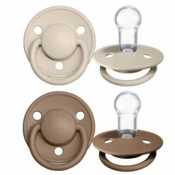 Bibs Schnuller - De Lux 2er Pack - Silikon - Vanilla / Dark Oak - Gr. 0-36 M