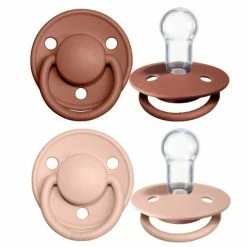 Bibs Schnuller - De Lux 2er Pack - Silikon - Woodchuck / Blush - Gr. 0-36 M