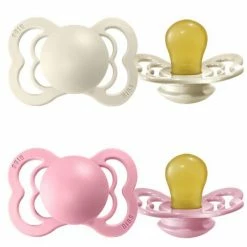 Bibs Schnuller - Supreme 2er Pack - Naturkautschuk - Ivory / Baby Pink - Gr. 0-6 M