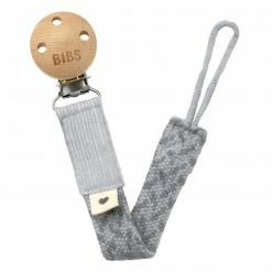 Bibs Schnullerband Pacifier Braid - Cloud / Iron