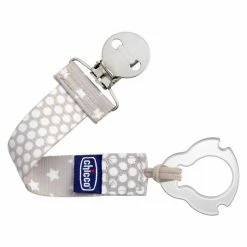 Chicco Schnullerband Fashion Clip - Grau