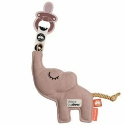 Done by Deer Mini-Kuscheltier mit Schnullerhalter - Elphee - Rosa