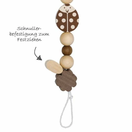 Heimess Schnullerkette aus Holz - Marienkäfer Nature 2 Heimess Schnullerkette aus Holz - Marienkäfer Nature – Bild 2