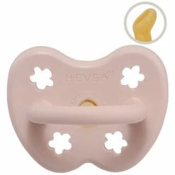 HEVEA Schnuller aus Naturkautschuk - kiefergerecht - Blume - Powder Pink - Gr. 0-3 M