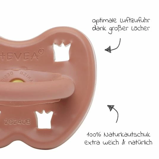 HEVEA Schnuller aus Naturkautschuk - rund - Krone - Elves Red - Gr. ab 3 M 2 HEVEA Schnuller aus Naturkautschuk - rund - Krone - Elves Red - Gr. ab 3 M – Bild 2