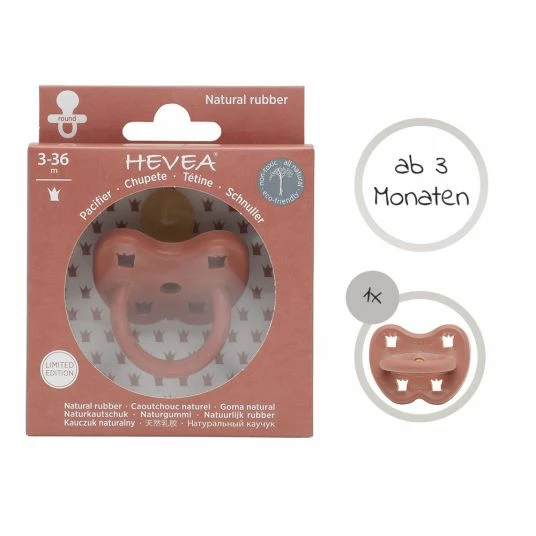 HEVEA Schnuller aus Naturkautschuk - rund - Krone - Elves Red - Gr. ab 3 M 4 HEVEA Schnuller aus Naturkautschuk - rund - Krone - Elves Red - Gr. ab 3 M – Bild 4