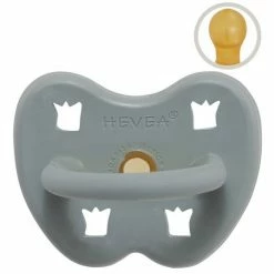 HEVEA Schnuller aus Naturkautschuk - rund - Krone - Gorgeous Grey - Gr. ab 3 M