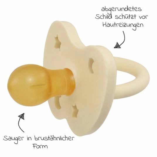 HEVEA Schnuller aus Naturkautschuk - rund - Stern & Mond - Milky White - Gr. 0-3 M 3 HEVEA Schnuller aus Naturkautschuk - rund - Stern & Mond - Milky White - Gr. 0-3 M – Bild 3