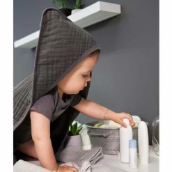 Lässig Kapuzenbadetuch Muslin 90 x 90 cm - Anthracite -Baden & Waschen Verkäufe lassig kapuzenbadetuch muslin 90 x 90 cm anthracite 1312015236 d4