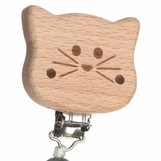 Lässig Schnullerkette aus Holz und Silikon - Little Chums Cat 4 Lässig Schnullerkette aus Holz und Silikon - Little Chums Cat – Bild 4