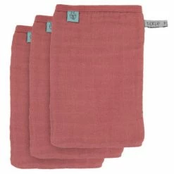 Lässig Waschhandschuh 3er Pack Muslin - Rosewood