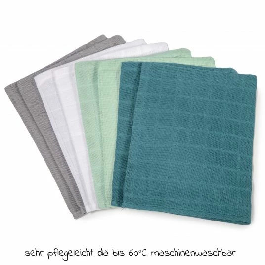 Makian Mull-Waschhandschuh 8er Pack 15 x 20 cm - Patina / Mint 4 Makian Mull-Waschhandschuh 8er Pack 15 x 20 cm - Patina / Mint – Bild 4