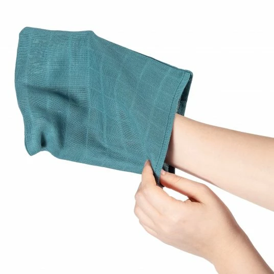 Makian Mull-Waschhandschuh 8er Pack 15 x 20 cm - Patina / Mint 6 Makian Mull-Waschhandschuh 8er Pack 15 x 20 cm - Patina / Mint – Bild 6