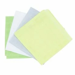 Makian Mull-Waschlappen / Pflegetuch 4er Pack 30 x 30 cm - Grün Grau